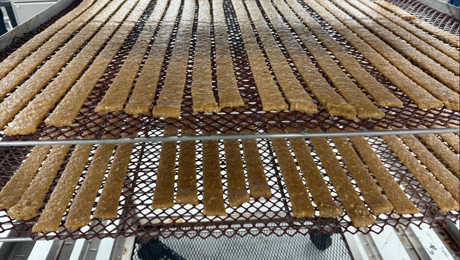 Close-up of jerky strips formed by the Meat Bot